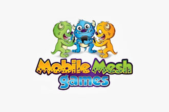 create an amazing playful mobile games company logo