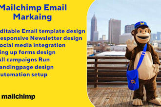 design editable mailchimp email template, landing page ,and automation