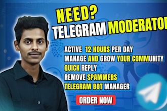 be your crypto telegram community manager or moderator or telegram admin