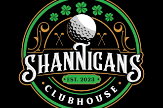 design golf course clubhouse irish theme logo
