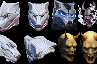 custom 3d mask, 3d helmet, cosplay mask helmet 3d mask for 3d printing