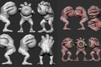 sculpt 3d model toys action figure animal 3d character for 3d printing rendering