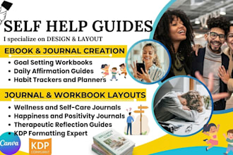 design and format self help ebook, nutrition ebook, guide, journal, workbook