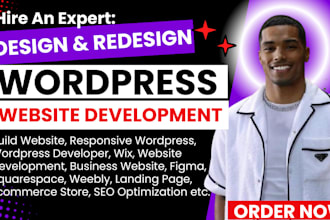 develop wordpress website, ecommerce, odoo website, real estate, landing page