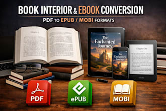 design book cover book interior convert PDF to epub mobi ebook conversion