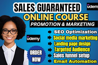do udemy online course promotion, udemy course marketing, course sale funnel