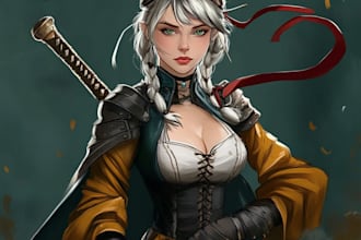 make a fantasy character art for similar