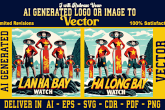 redraw ai generated logo or image to vector, vector tracing