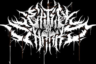 create draw black, slam, or death metal logo for your band