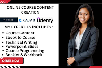 create a high ticket online course content course creation course website, ebook