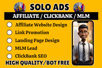 do solo ads promotion, MLM leads affiliate link promotion klaviyo sales funnel