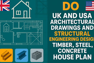 be your structural engineer UK USA for design timber steel concrete house plan