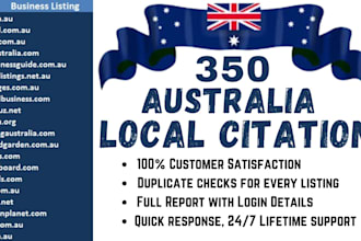 build 350 australian business local seo and local citations backlinks