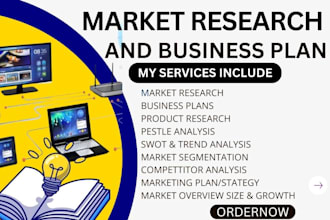 do market research swot and competitor analysis, business plan, product research