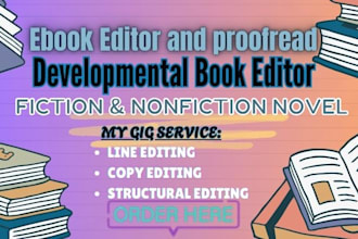 do developmental line copy editing proofread novel romance fiction young adult