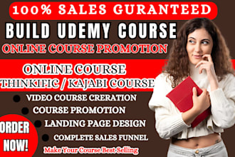 build online course website, kajabi thinkinfic course landing page sales funnel