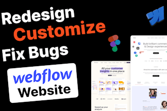 redesign, customize templates, and fix bugs on your webflow website