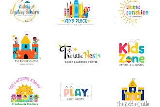 do unique childcare,school, university,institute,education and kids logo design