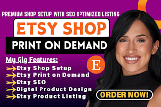 setup etsy shop, etsy product listing, print on demand, etsy seo, etsy store