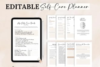 design minimalist selfcare and therapy reflection journal with selfcare journal