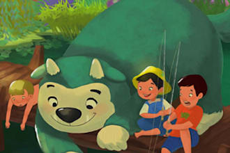 make fantastic watercolor children storybook illustrations
