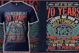 make unique 70s vintage typography t shirt logo for you