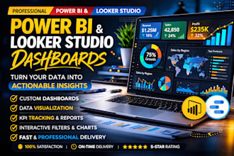 create power bi dashboard, looker studio dashboard, visualizations