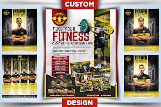 create custom sports flyer, gym flyer, fitness flyer poster