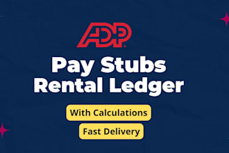 create rental ledger, adp pay stubs check stubs for apt etc