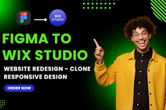 convert figma to wix studio and wix landing page design