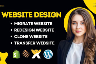 redesign clone migrate wix webflow shopify squarespace to wordpress website