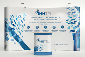 design trade show booth, backdrop and exhibition trade show banner