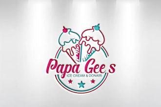 create a unique and modern ice cream logo that represents your business