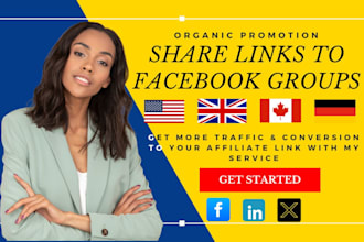 promote, post and share link to active fb groups, 825000 for USA, UK, canada