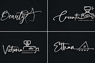 design a professional signature watermark logo for photographers