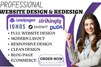 design estage strikingly landing page ionos leadpage showit duda website design