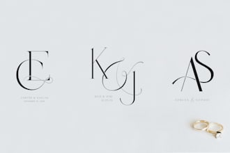wedding logo, initials design, or wedding monogram