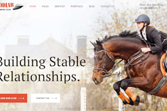 build equestrian website, horse riding club website, horse farm website