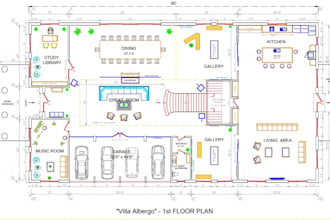 draw floor plans, layout, furnished or non furnished in 2d