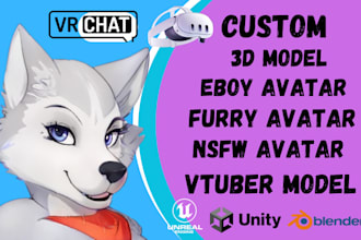 create you a custom booth model for vrchat avatar vtuber model nsfw furry