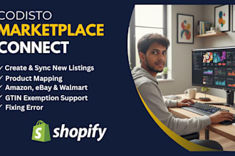 upload your shopify products to walmart and amazon using marketplace connect