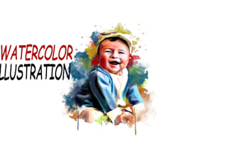 paint traditional watercolor portraits illustration  for you