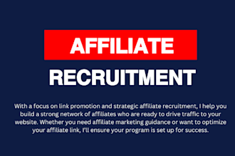 do affiliate recruitment, recruit real affiliates to your affiliate program