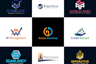 do modern accounting financial and business consulting logo with fast delivery