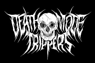 draw custom black metal gothic or skull logo design for you