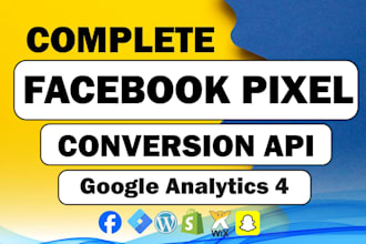 setup meta facebook pixel conversion API ecommerce tracking  google analytics 4