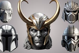 sculpt 3d mask, 3d helmet cosplay mask helmet armor custom stl for 3d printing