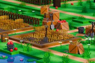 create 3d stylized environment low poly design 3d landscape game map in blender