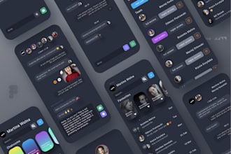 create mobile app design for chat app dating app real time chat social chat app