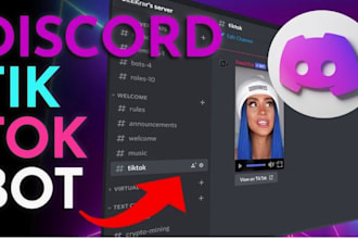 develop live streaming bot, apple music discord streaming bot twitch tiktok bot